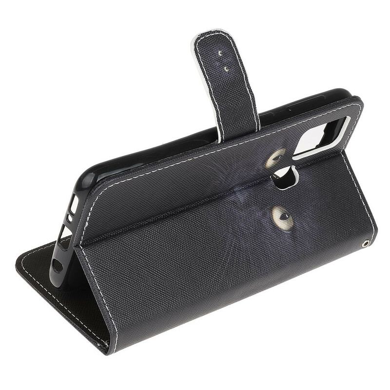 Flip Cover OnePlus Nord N100 Med Snor Strappy Black Cat Eyes