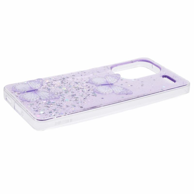 Cover Xiaomi Redmi Note 13 Pro Plus 5g Glitter Sommerfugle