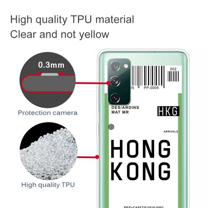 Cover Samsung Galaxy S20 FE Boardingkort Til Hong Kong
