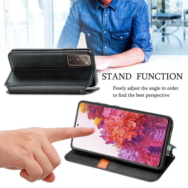 Cover Samsung Galaxy S20 FE Flip Cover Diamant Tekstur I Imiteret Læder