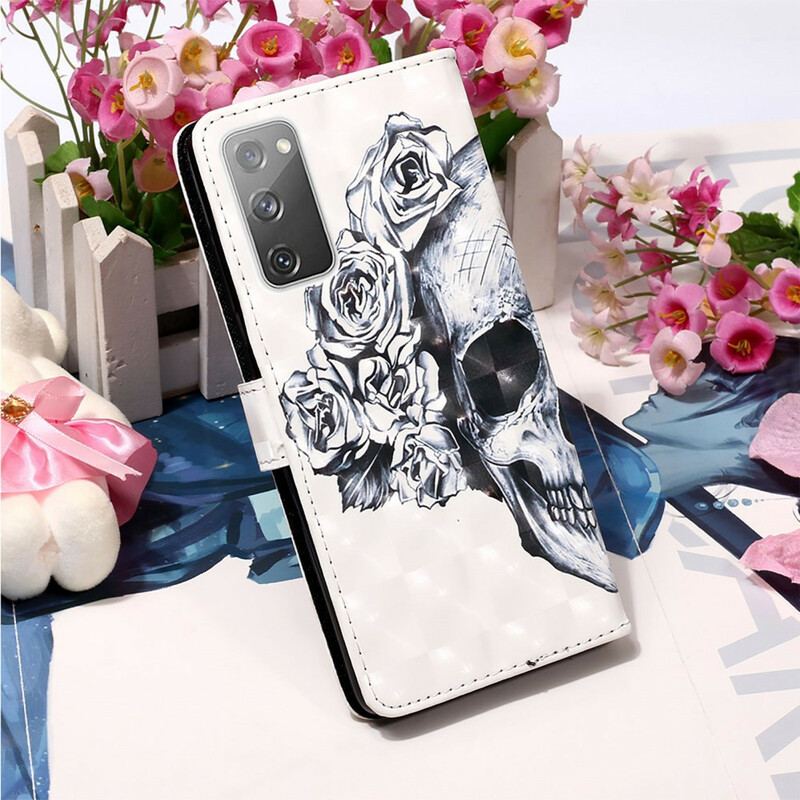 Flip Cover Samsung Galaxy S20 FE Blomstrende Kranie
