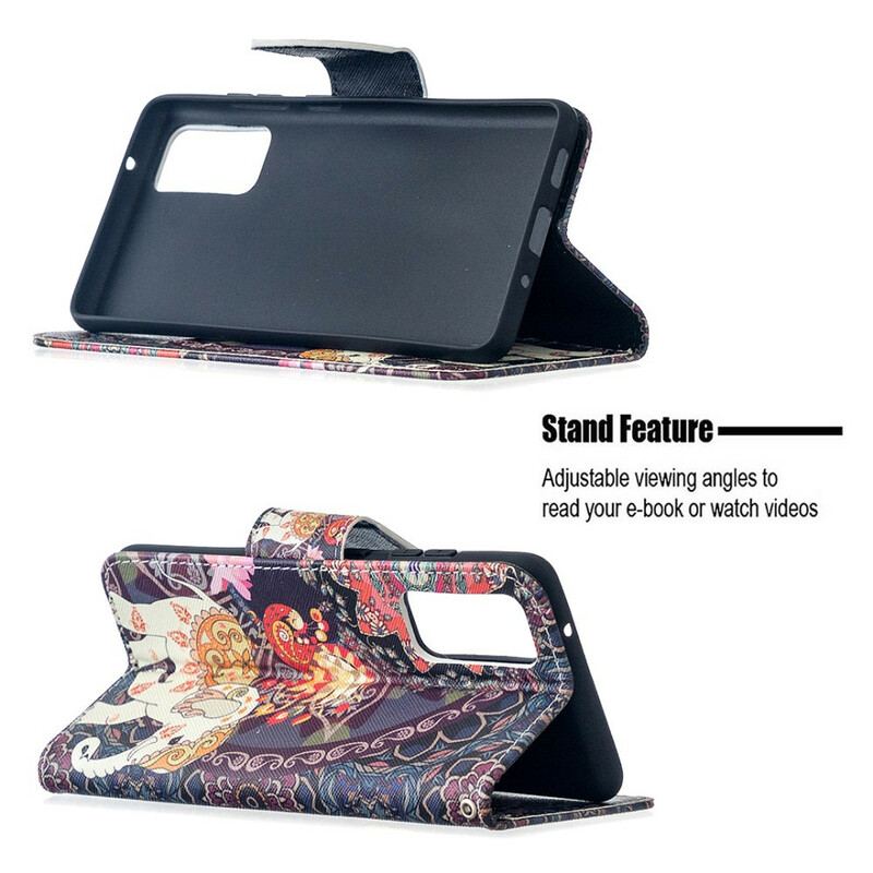 Flip Cover Samsung Galaxy S20 FE Mandala Med Etniske Elefanter