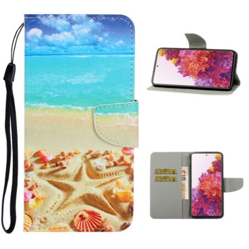 Flip Cover Samsung Galaxy S20 FE Med Snor Lanyard Beach