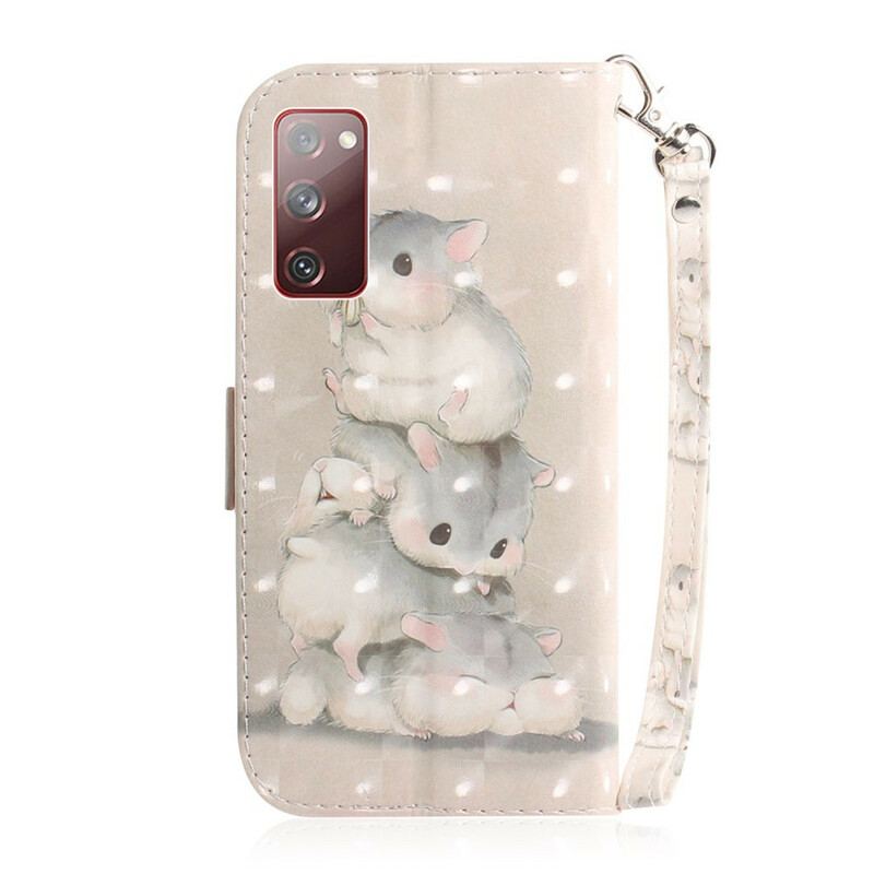 Flip Cover Samsung Galaxy S20 FE Med Snor Thong Hamstere