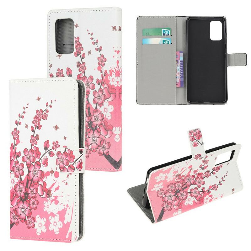 Flip Cover Samsung Galaxy S20 FE Tropiske Blomster