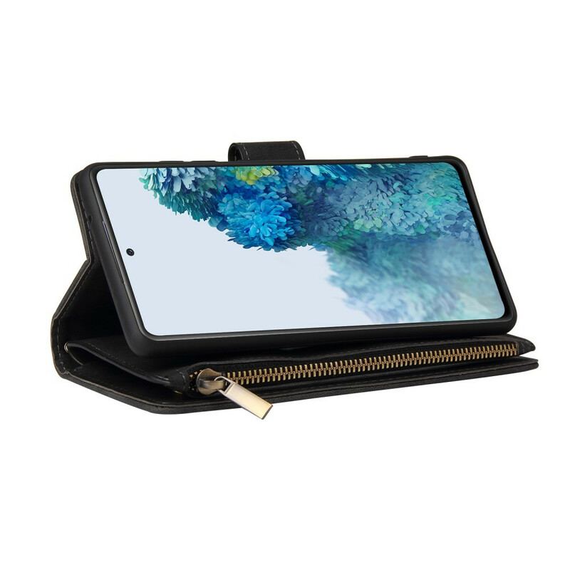 Læder Cover Samsung Galaxy S20 FE Multi-card Læderstil Med Snor