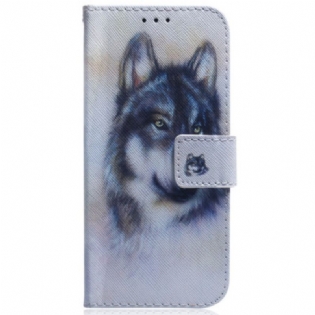 Flip Cover Oppo Reno 8 Pro Med Snor Strappy Akvarelhund