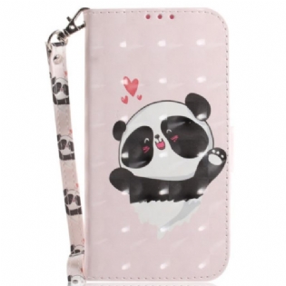 Flip Cover Oppo Reno 8 Pro Panda Love Med Snor