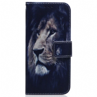 Læder Cover Oppo Reno 8 Pro Med Snor Løvebånd
