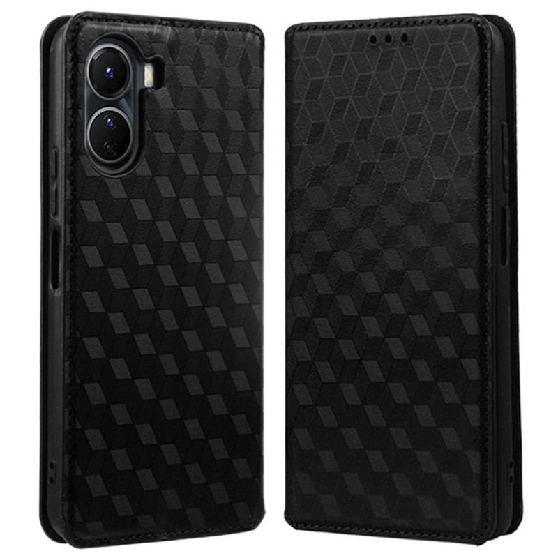Cover Vivo Y16 Flip Cover 3d Tekstur