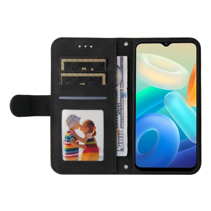 Flip Cover Vivo Y16 Læderstil Med Dekorativ Nitte