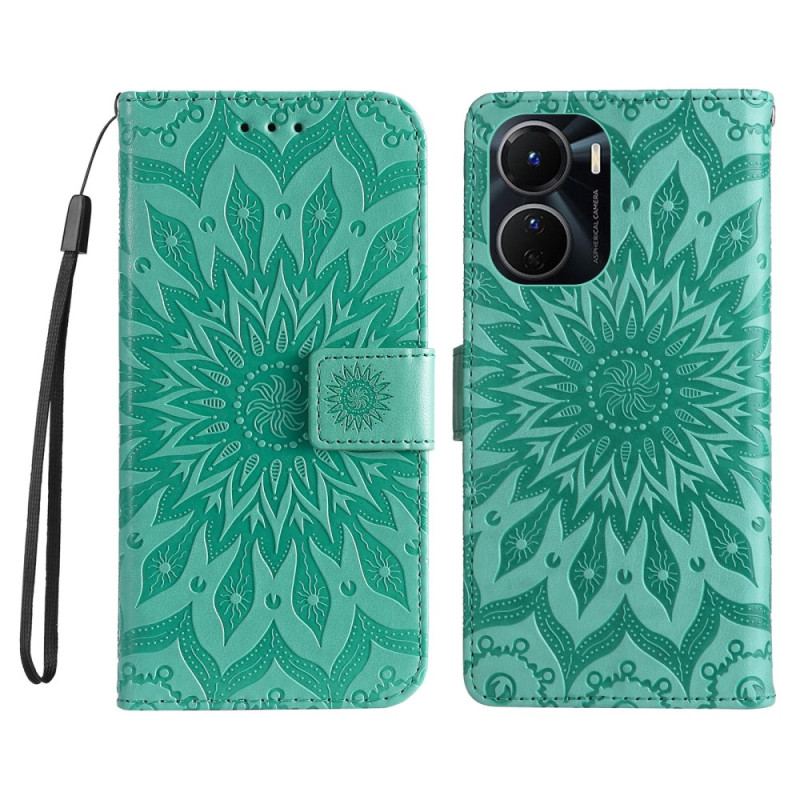 Flip Cover Vivo Y16 Mandala Sun Med Snor