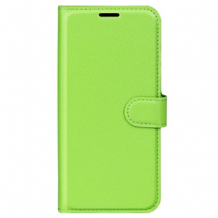 Flip Cover Oppo Find X5 Pro Klassisk Litchi Imiteret Læder