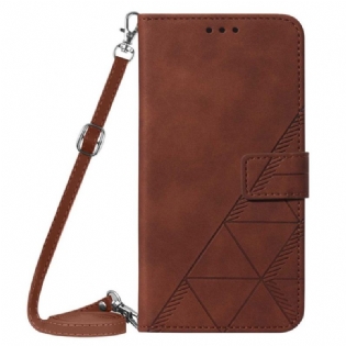 Flip Cover Oppo Find X5 Pro Trekanter Med Skulderrem