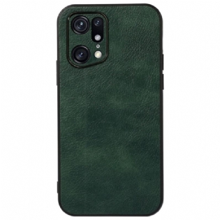 Mobilcover Oppo Find X5 Pro Litchi Læder Effekt