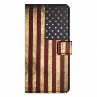 Flip Cover iPhone 15 Vintage Usa Flag