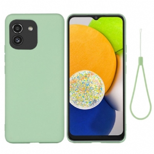 Cover Samsung Galaxy A03 Flydende Silikone Med Snor