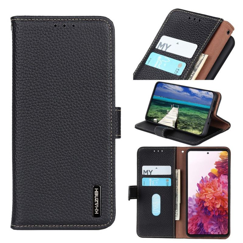 Flip Cover Samsung Galaxy A03 Ægte Litchi Læder Khazneh Rfid