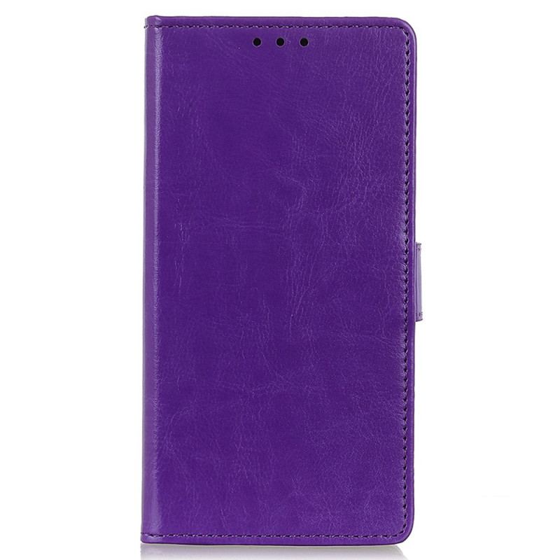 Flip Cover Samsung Galaxy A03 Enkel Skinnende Lædereffekt