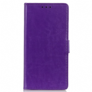 Flip Cover Samsung Galaxy A03 Enkel Skinnende Lædereffekt