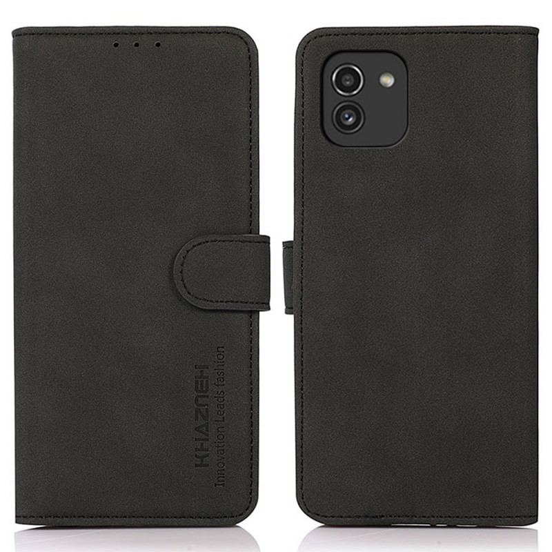 Flip Cover Samsung Galaxy A03 Khazneh Tekstur Lædereffekt