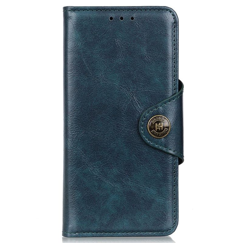 Flip Cover Samsung Galaxy A03 Skinnende Imiteret Læder Knap