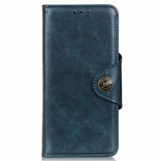 Flip Cover Samsung Galaxy A03 Skinnende Imiteret Læder Knap