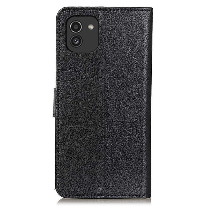 Flip Cover Samsung Galaxy A03 Traditionelt Litchi Læder