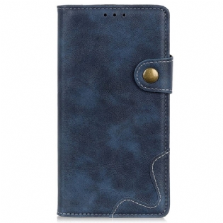 Læder Cover Samsung Galaxy A03 Kunstnerisk Knap Og Sømme