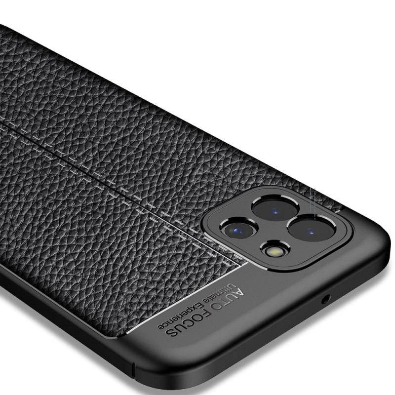 Mobilcover Samsung Galaxy A03 Dobbelt Linje Litchi Læder Effekt