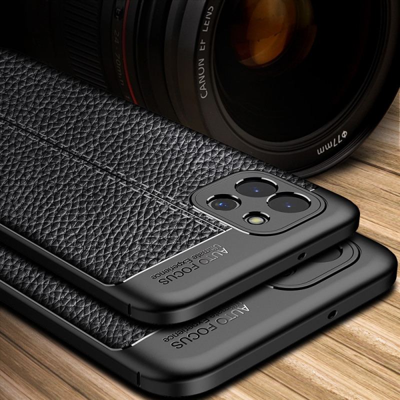 Mobilcover Samsung Galaxy A03 Dobbelt Linje Litchi Læder Effekt