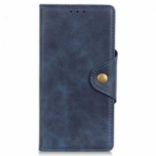 Flip Cover Motorola Edge 20 Lite Imiteret Læder Knap