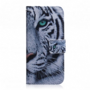 Flip Cover Motorola Edge 20 Lite Tiger Ansigt