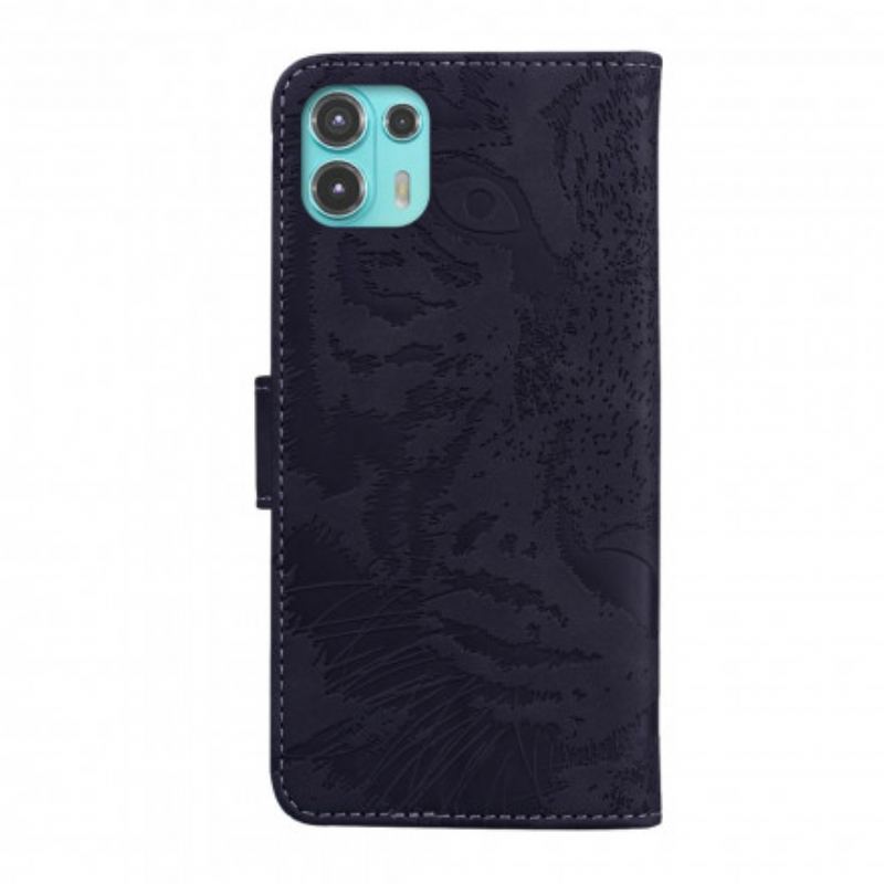 Flip Cover Motorola Edge 20 Lite Tiger Ansigtsprint