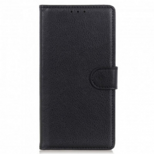 Læder Cover Motorola Edge 20 Lite Traditionelt Litchi Imiteret Læder