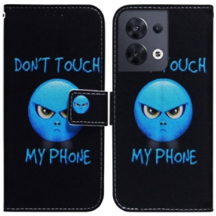 Flip Cover Oppo Reno 8 Med Snor Lanyard Emoji Telefon