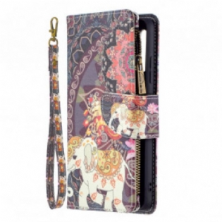 Læder Cover Samsung Galaxy A32 Elefant Lynlåslomme