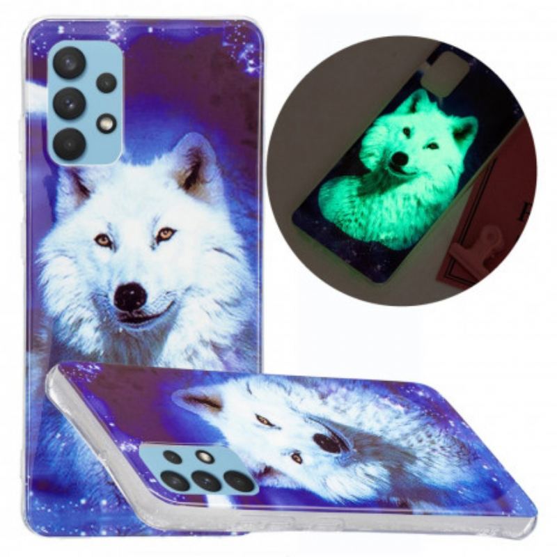 Mobilcover Samsung Galaxy A32 Fluorescerende Wolf Series