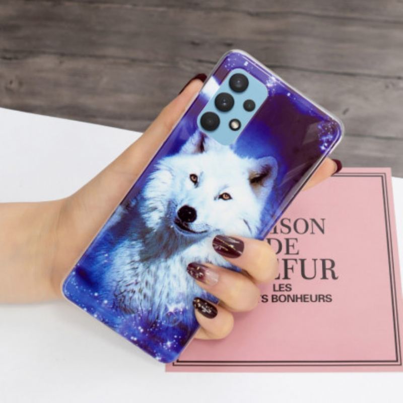 Mobilcover Samsung Galaxy A32 Fluorescerende Wolf Series