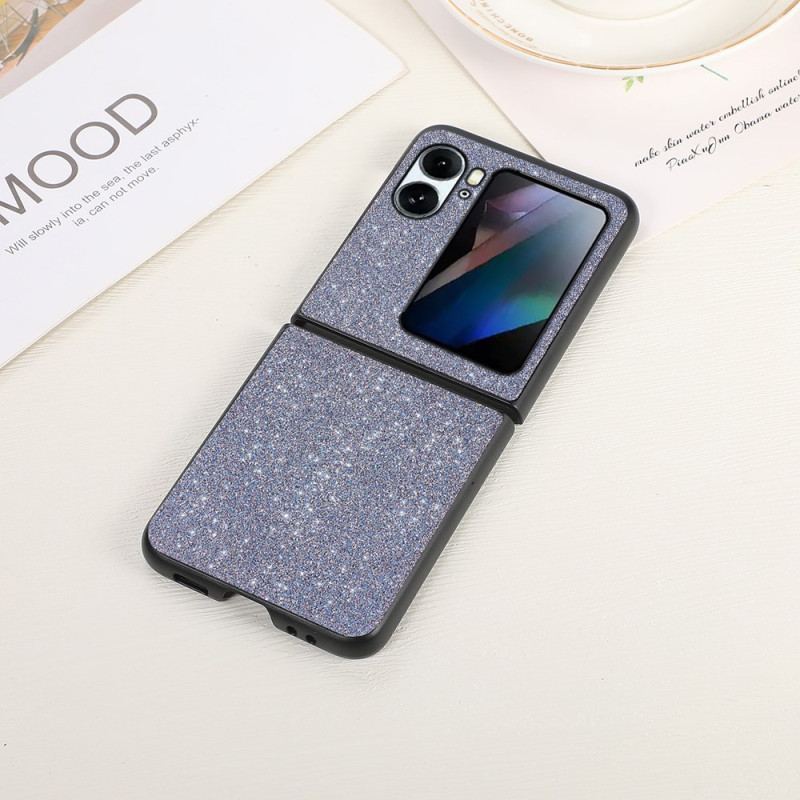 Cover Oppo Find N2 Flip Flip Cover Pailletter I Imiteret Læder