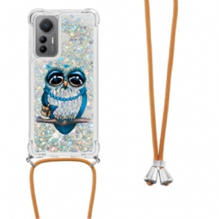 Cover Xiaomi 12 Lite Med Snor Sequin Snøre Mrs. Owl