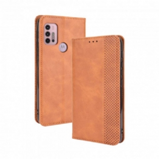 Cover Moto G30 / G10 Flip Cover Stiliseret Vintage Lædereffekt