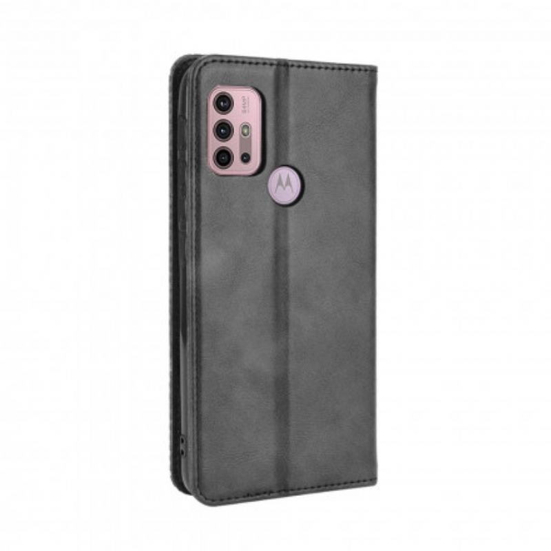 Cover Moto G30 / G10 Flip Cover Stiliseret Vintage Lædereffekt