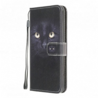 Flip Cover Moto G30 / G10 Med Snor Strappy Black Cat Eyes