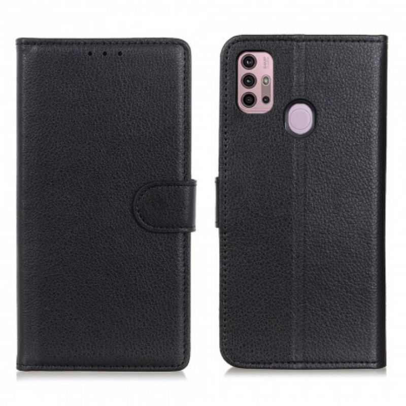 Flip Cover Moto G30 / G10 Traditionelt Litchi Imiteret Læder