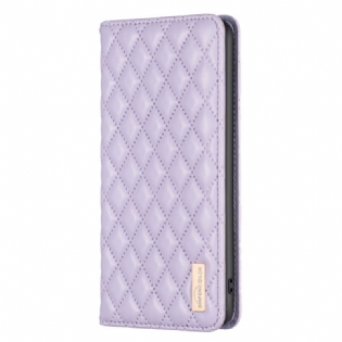 Læder Cover iPhone 16 Quiltet Binfen Farve