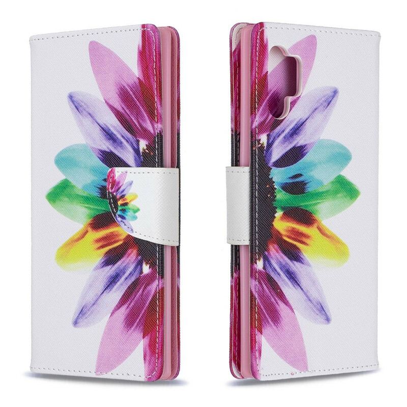 Flip Cover Samsung Galaxy Note 10 Plus Akvarel Blomst