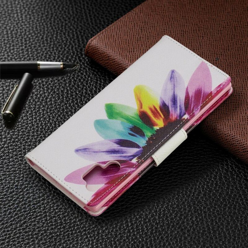 Flip Cover Samsung Galaxy Note 10 Plus Akvarel Blomst