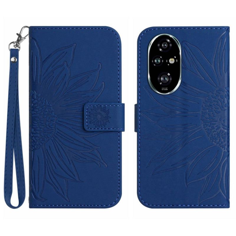 Flip Cover Til Honor 200 Pro Solsikketryk Med Rem