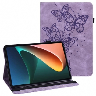 Etui Xiaomi Pad 5 Multifunktionelt Sommerfugle Mønster